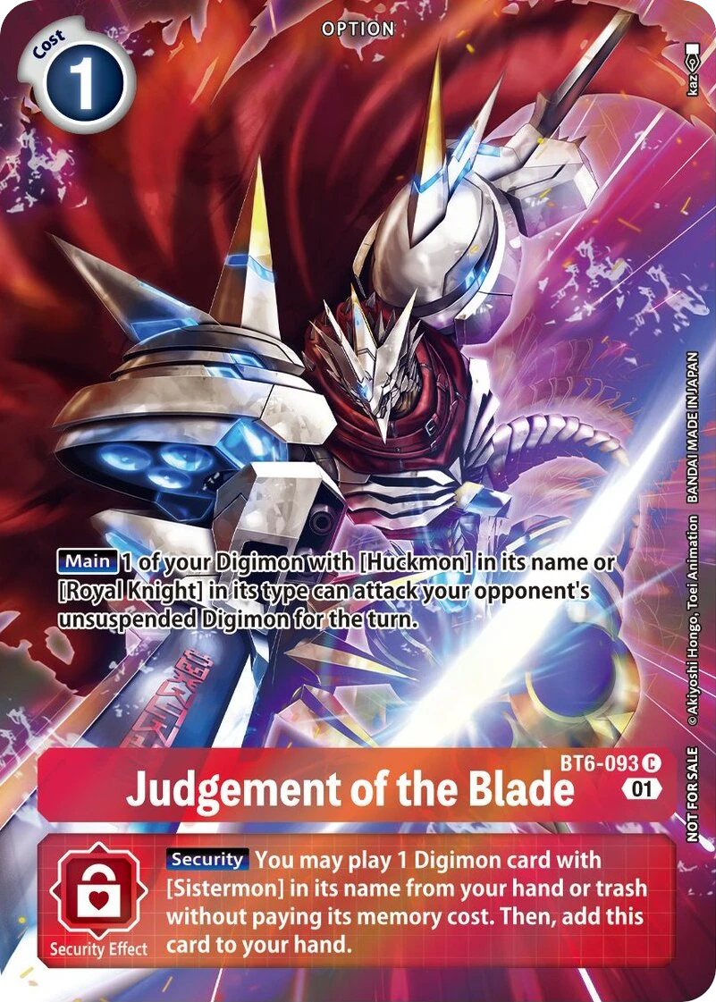 Digimon Card Game Sammelkarte BT6-093 Judgement of the Blade alternatives Artwork 1