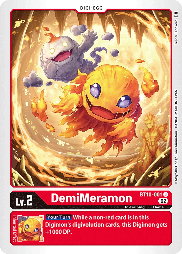 Digimon Card Game Sammelkarte BT10-001 DemiMeramon