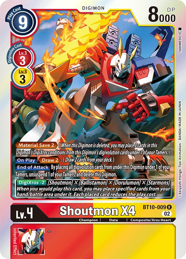 Digimon Card Game Sammelkarte BT10-009 Shoutmon X4
