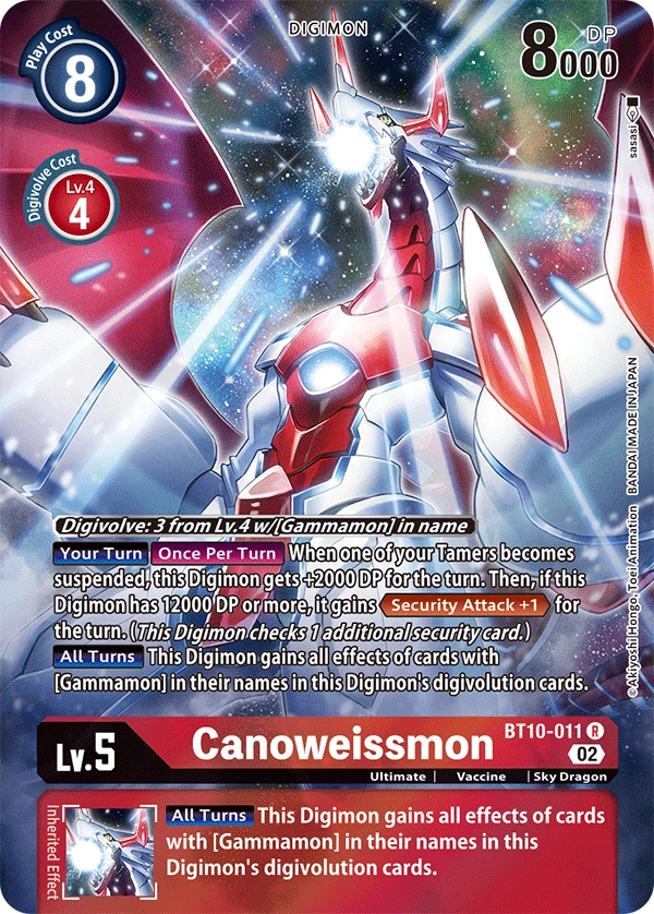 Digimon Card Game Sammelkarte BT10-011 Canoweissmon alternatives Artwork 1