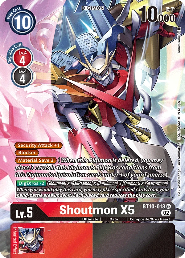 Digimon Card Game Sammelkarte BT10-013 Shoutmon X5 alternatives Artwork 1