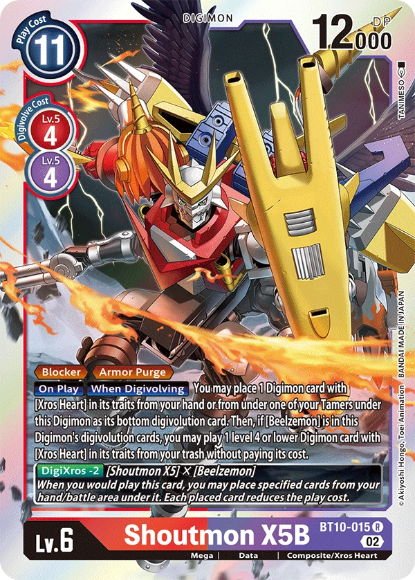 Digimon Card Game Sammelkarte BT10-015 Shoutmon X5B