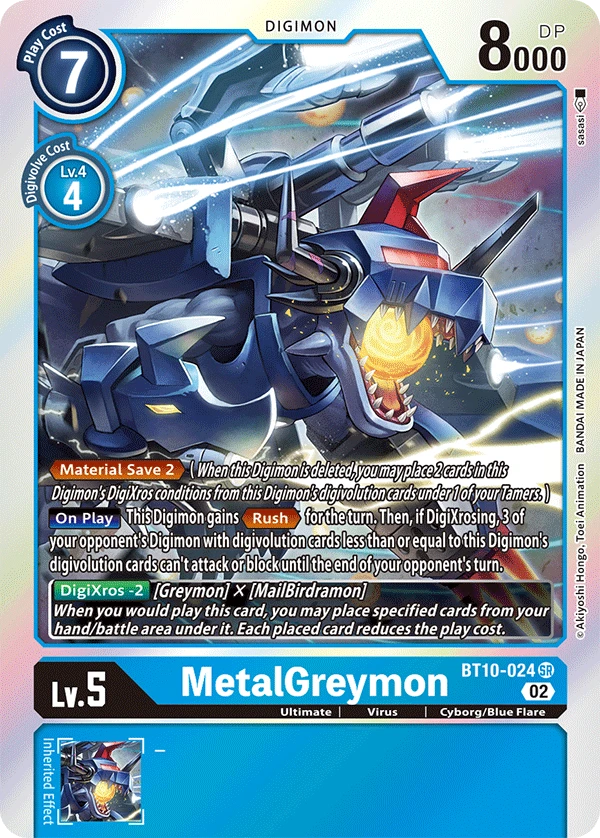 Digimon Card Game Sammelkarte BT10-024 MetalGreymon