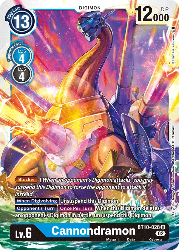 Digimon Card Game Sammelkarte BT10-028 Cannondramon
