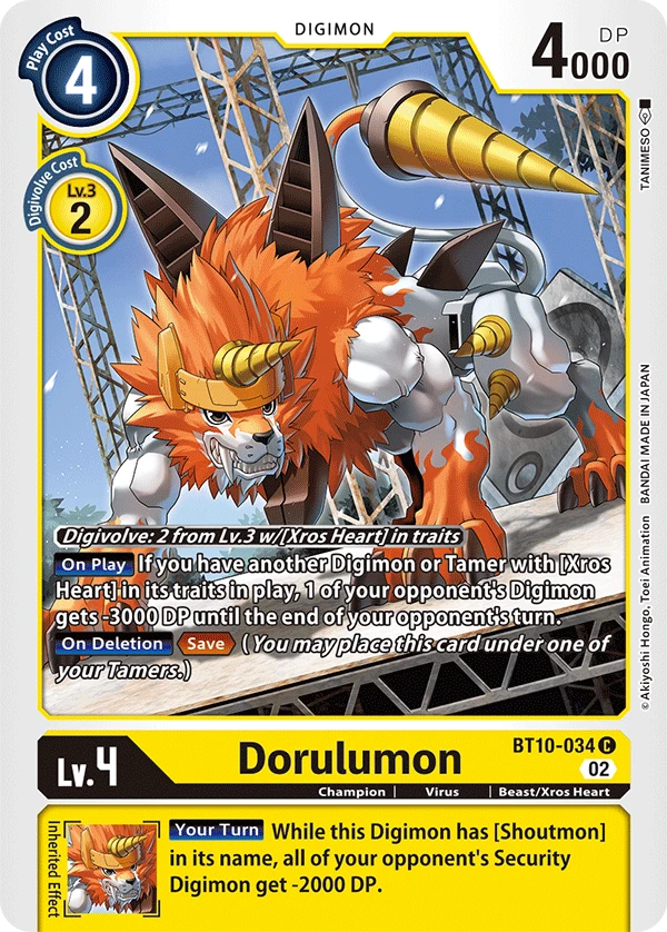 Digimon Card Game Sammelkarte BT10-034 Dorulumon