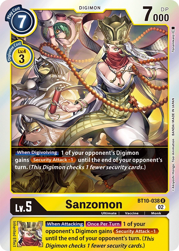 Digimon Card Game Sammelkarte BT10-038 Sanzomon