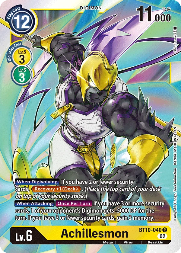 Digimon Card Game Sammelkarte BT10-040 Achillesmon