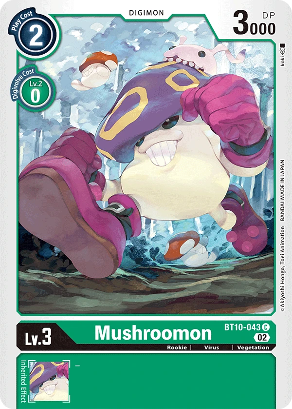 Digimon Card Game Sammelkarte BT10-043 Mushroomon