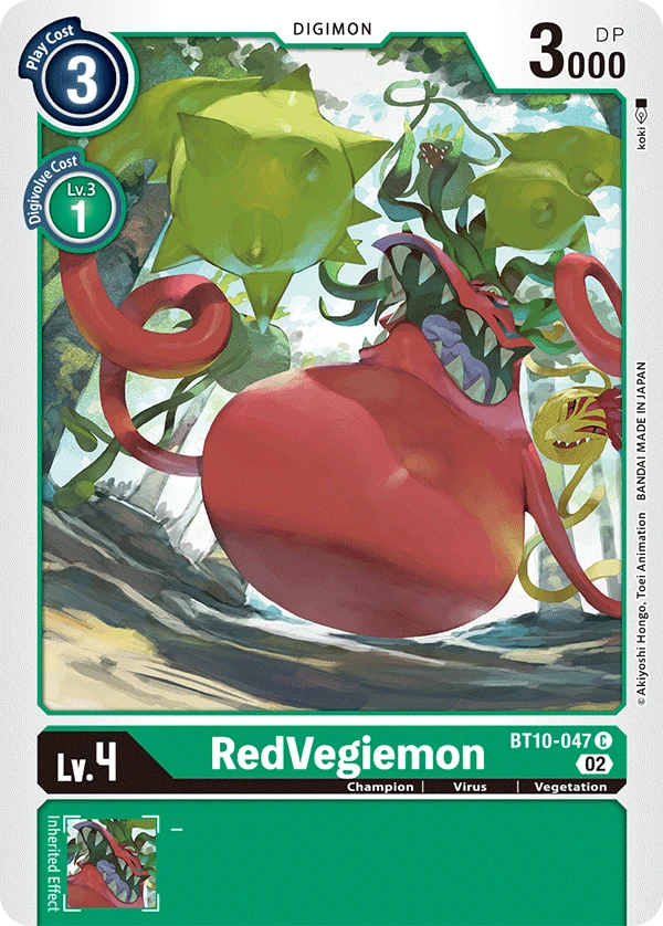 Digimon Card Game Sammelkarte BT10-047 RedVegiemon