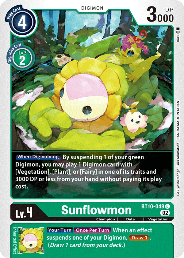 Digimon Card Game Sammelkarte BT10-048 Sunflowmon
