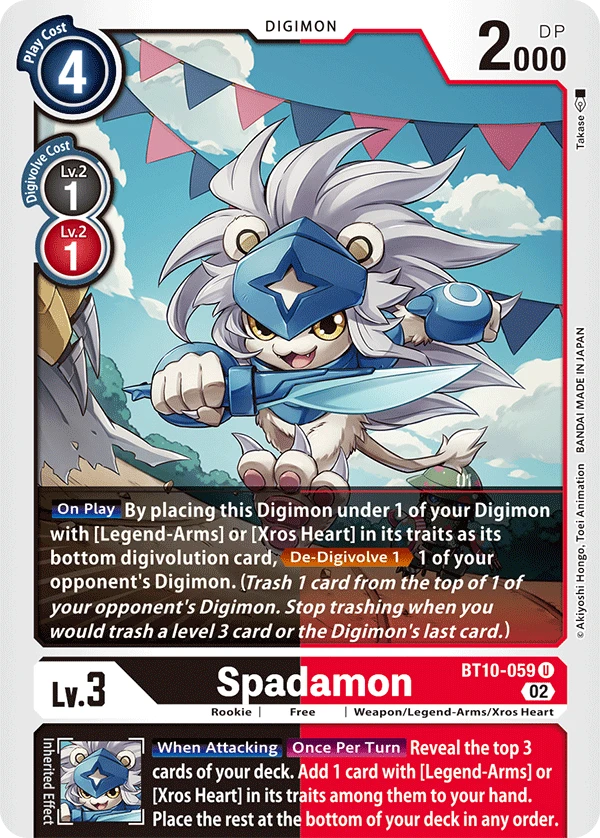 Digimon Card Game Sammelkarte BT10-059 Spadamon