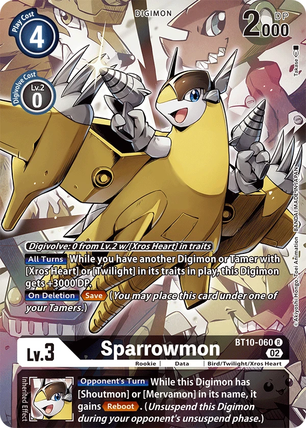 Digimon Card Game Sammelkarte BT10-060 Sparrowmon alternatives Artwork 1