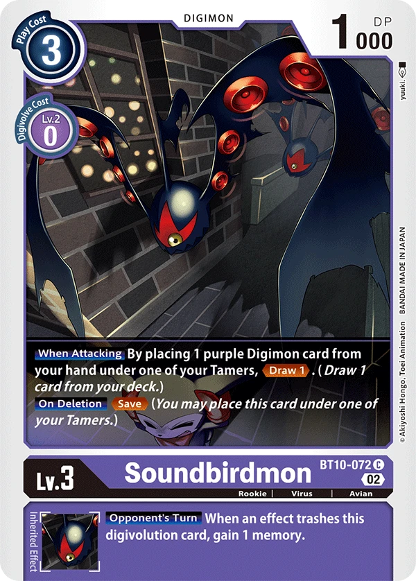 Digimon Card Game Sammelkarte BT10-072 Soundbirdmon