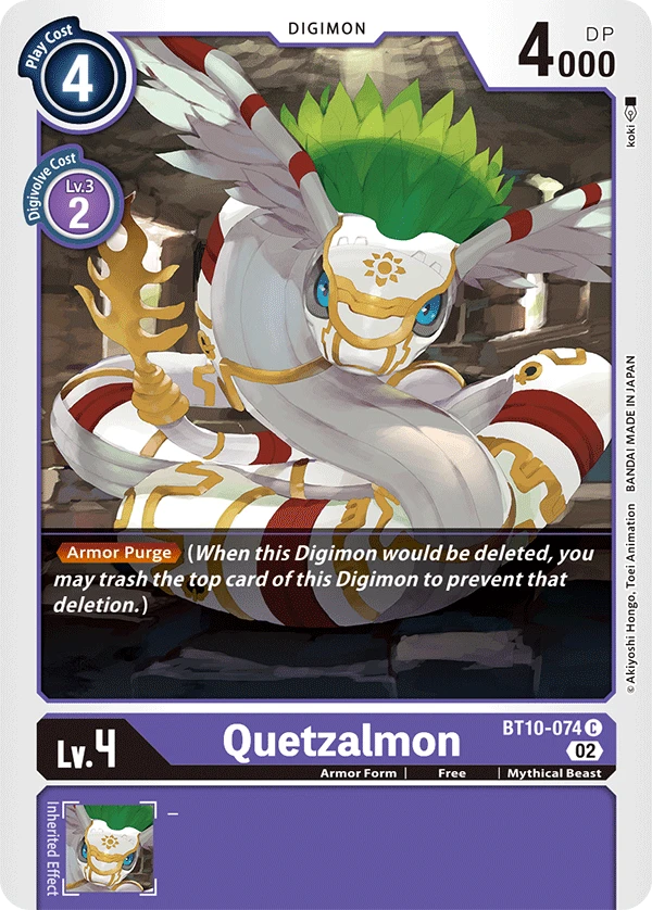 Digimon Card Game Sammelkarte BT10-074 Quetzalmon