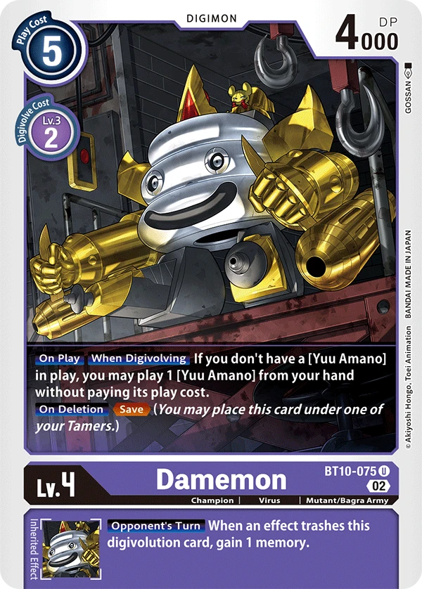 Digimon Card Game Sammelkarte BT10-075 Damemon