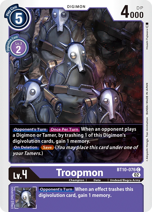 Digimon Card Game Sammelkarte BT10-076 Troopmon