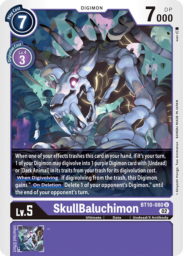 Digimon Card Game Sammelkarte BT10-080 SkullBaluchimon