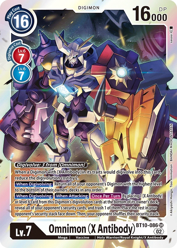 Digimon Card Game Sammelkarte BT10-086 Omnimon (X Antibody)