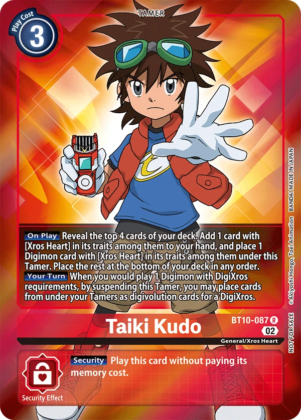 Digimon Card Game Sammelkarte BT10-087 Taiki Kudo alternatives Artwork 1