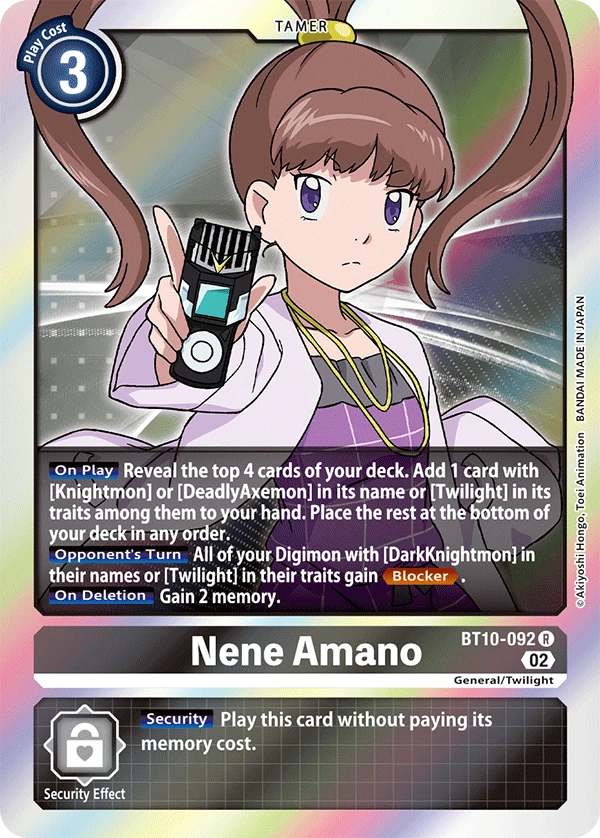 Digimon Card Game Sammelkarte BT10-092 Nene Amano