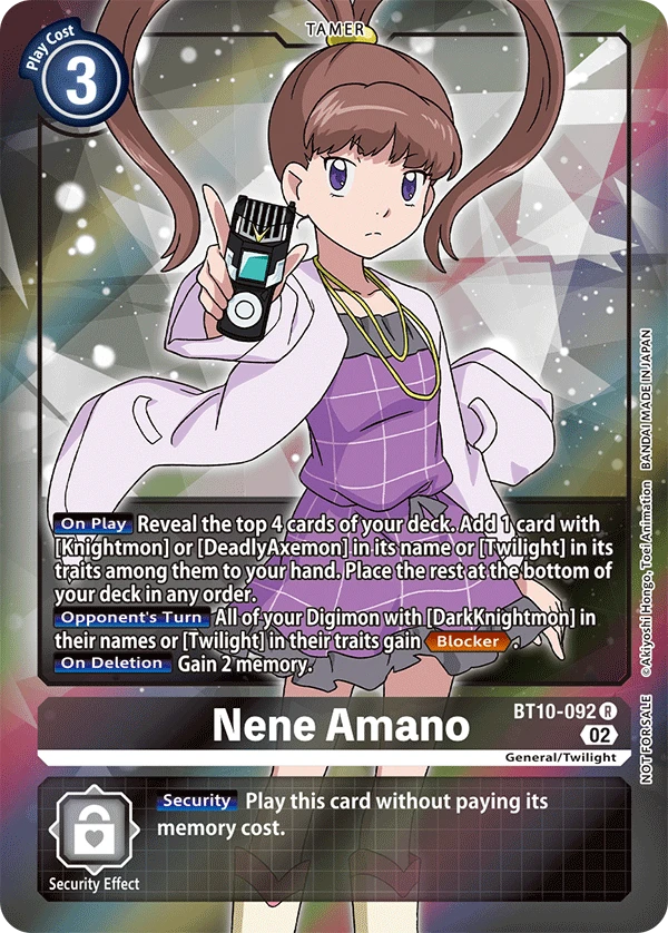 Digimon Card Game Sammelkarte BT10-092 Nene Amano alternatives Artwork 1