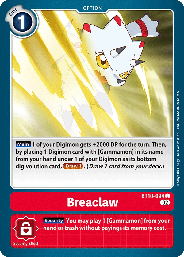 Digimon Card Game Sammelkarte BT10-094 Breaclaw