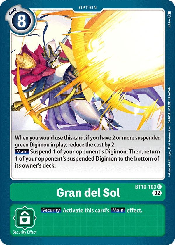 Digimon Card Game Sammelkarte BT10-103 Gran del Sol