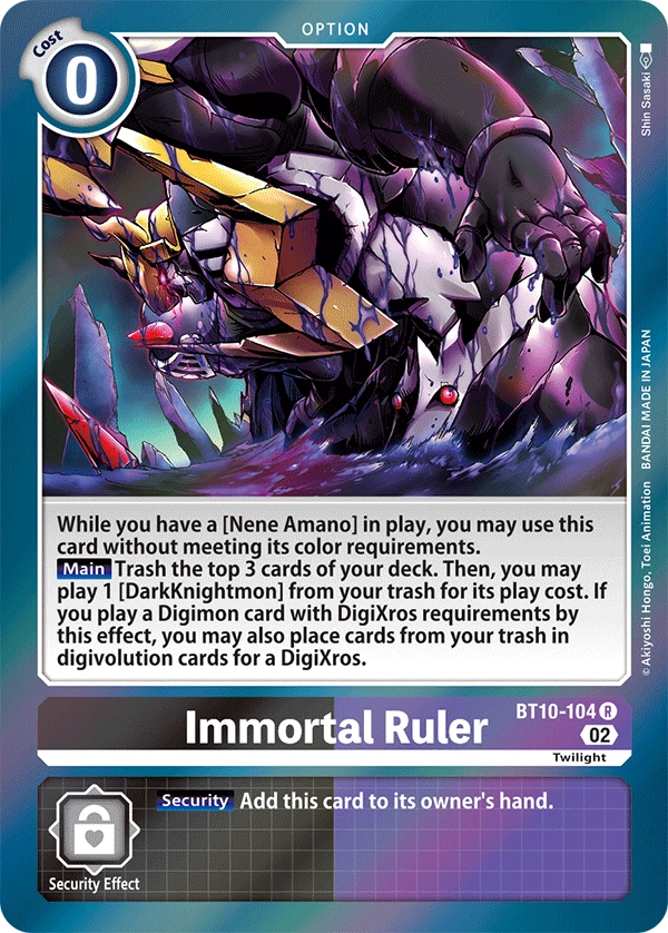 Digimon Card Game Sammelkarte BT10-104 Immortal Ruler