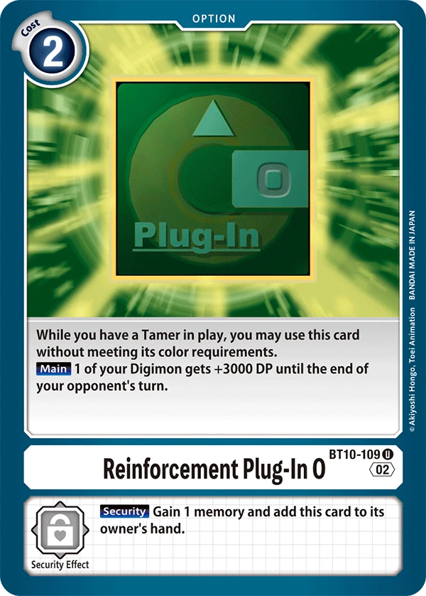 Digimon Card Game Sammelkarte BT10-109 Reinforcement Plug-In O