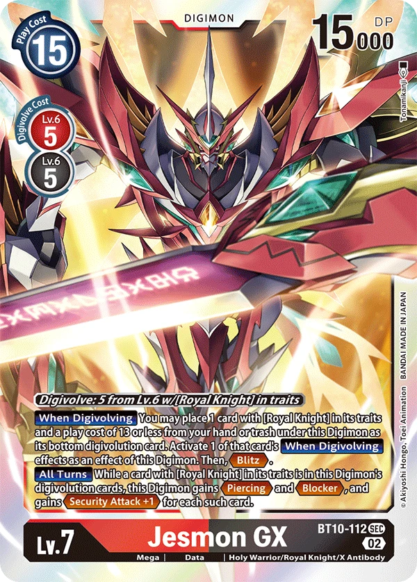 Digimon Card Game Sammelkarte BT10-112 Jesmon GX