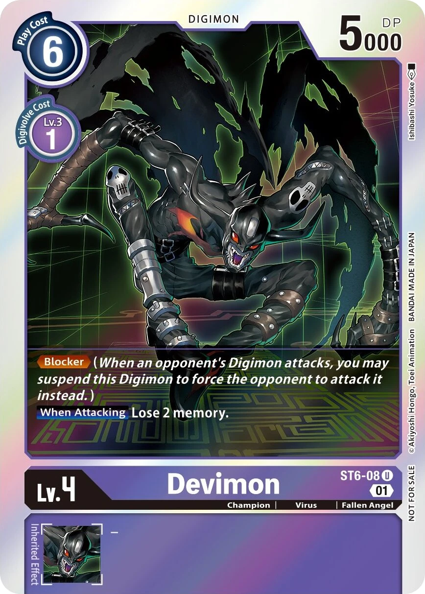 Digimon Kartenspiel Sammelkarte ST6-08 Devimon alternatives Artwork 6