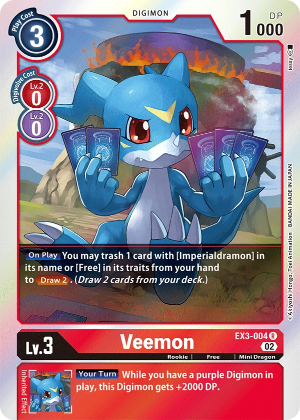 Digimon Card Game Sammelkarte EX3-004 Veemon