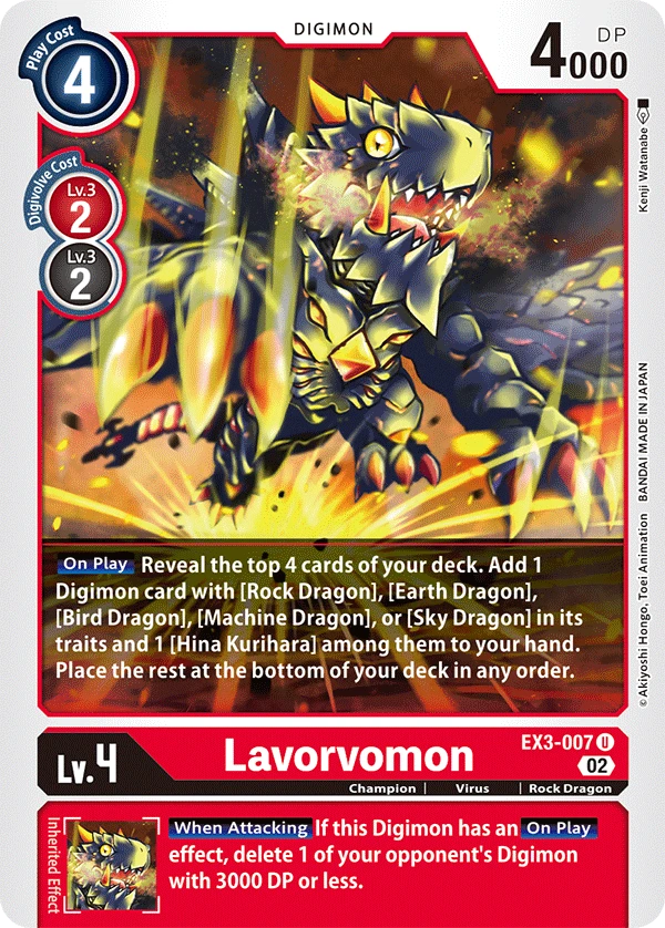 Digimon Card Game Sammelkarte EX3-007 Lavorvomon