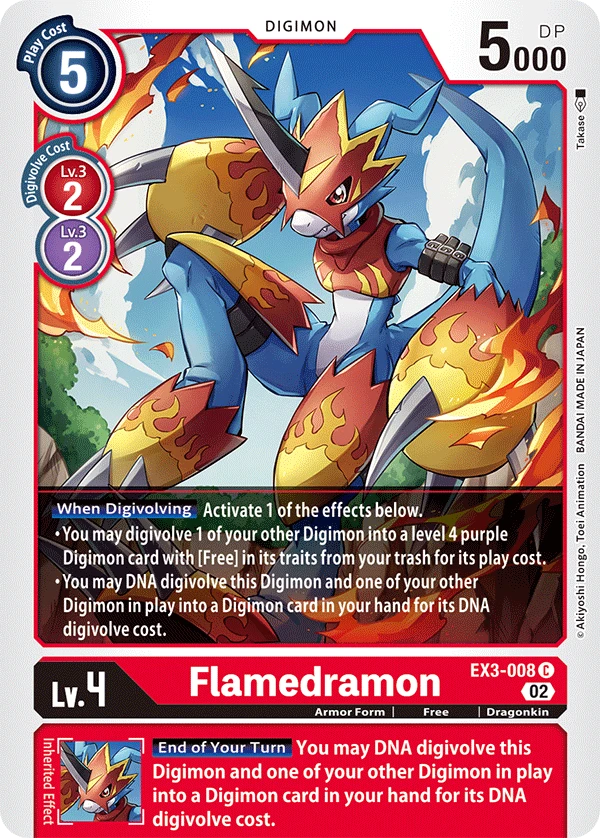 Digimon Card Game Sammelkarte EX3-008 Flamedramon