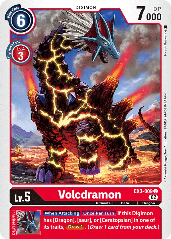 Digimon Card Game Sammelkarte EX3-009 Volcdramon