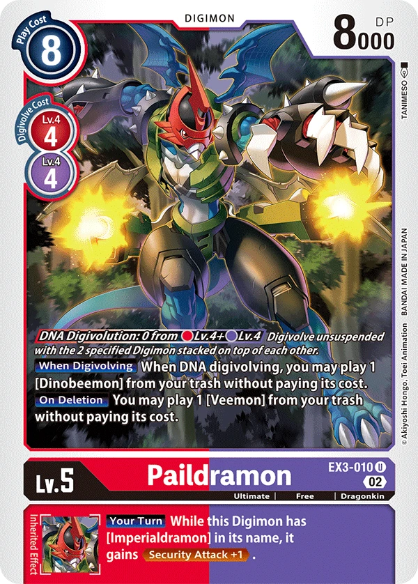 Digimon Card Game Sammelkarte EX3-010 Paildramon