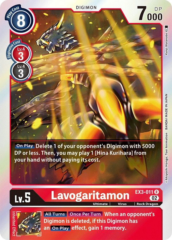 Digimon Card Game Sammelkarte EX3-011 Lavogaritamon