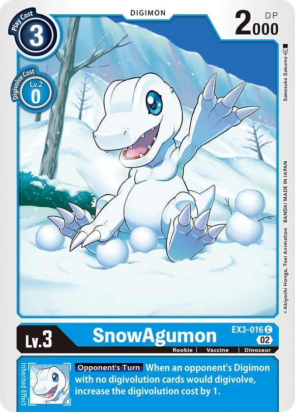 Digimon Card Game Sammelkarte EX3-016 SnowAgumon