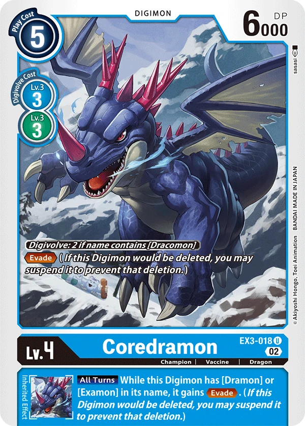 Digimon Card Game Sammelkarte EX3-018 Coredramon