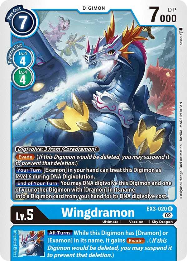 Digimon Card Game Sammelkarte EX3-020 Wingdramon