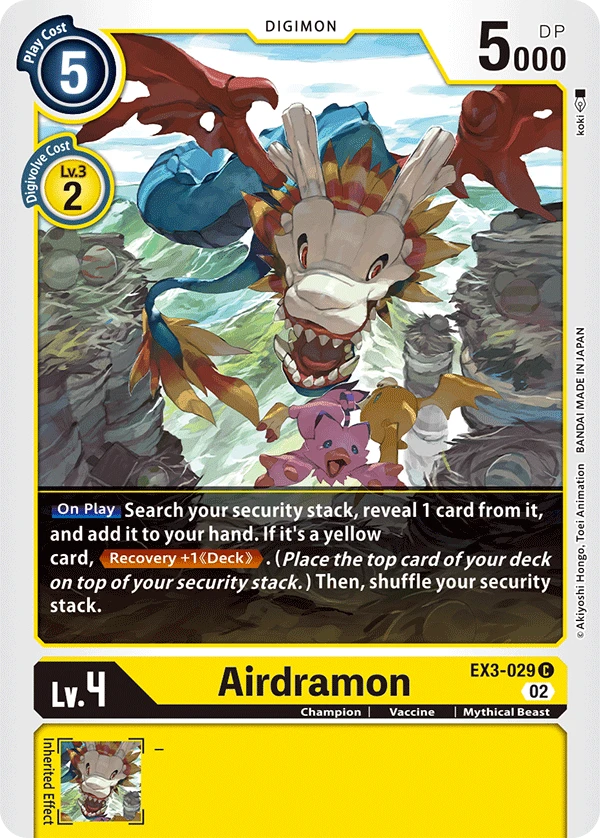 Digimon Card Game Sammelkarte EX3-029 Airdramon