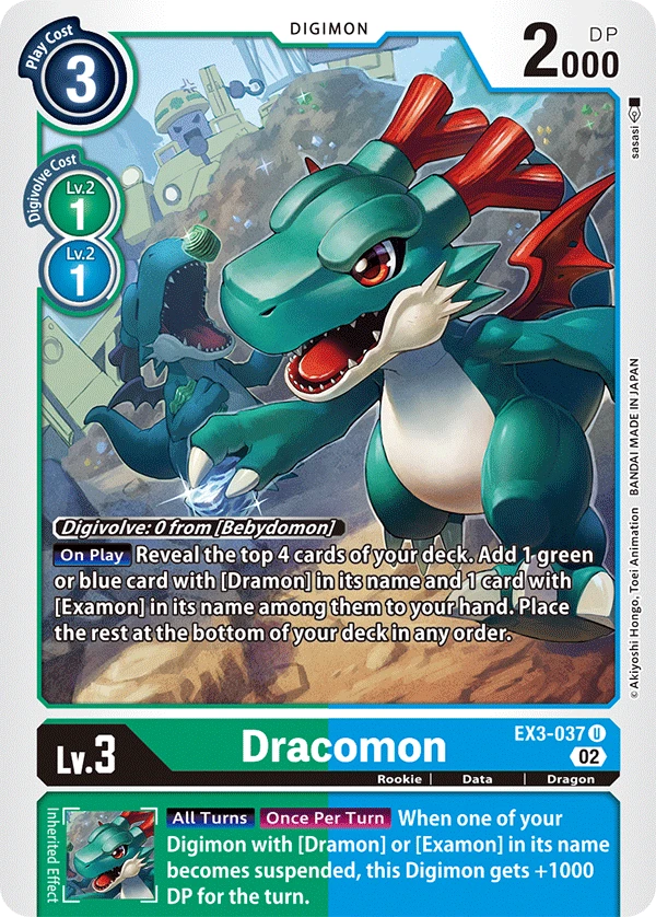Digimon Card Game Sammelkarte EX3-037 Dracomon