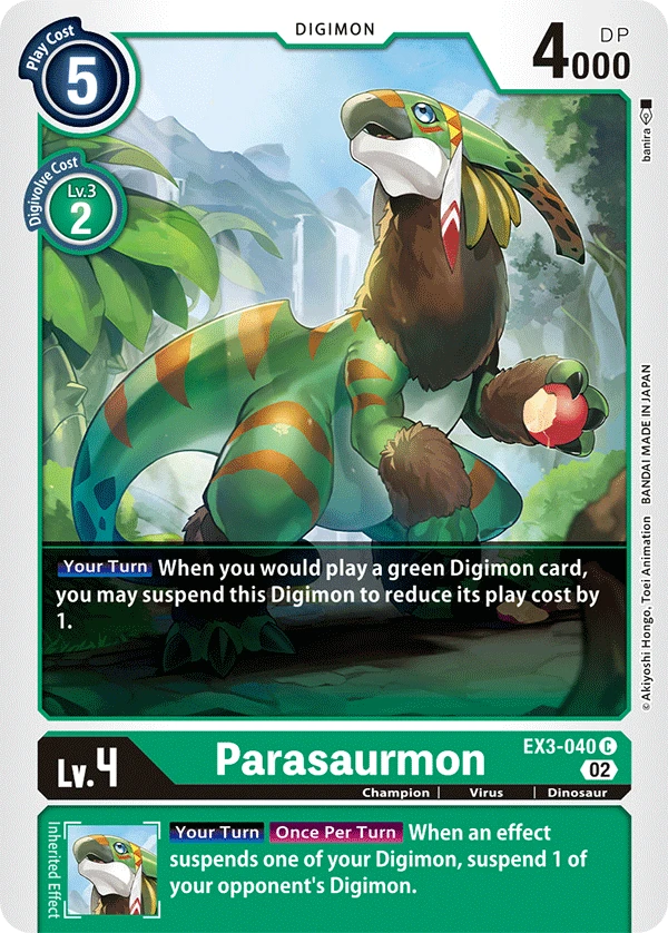 Digimon Card Game Sammelkarte EX3-040 Parasaurmon