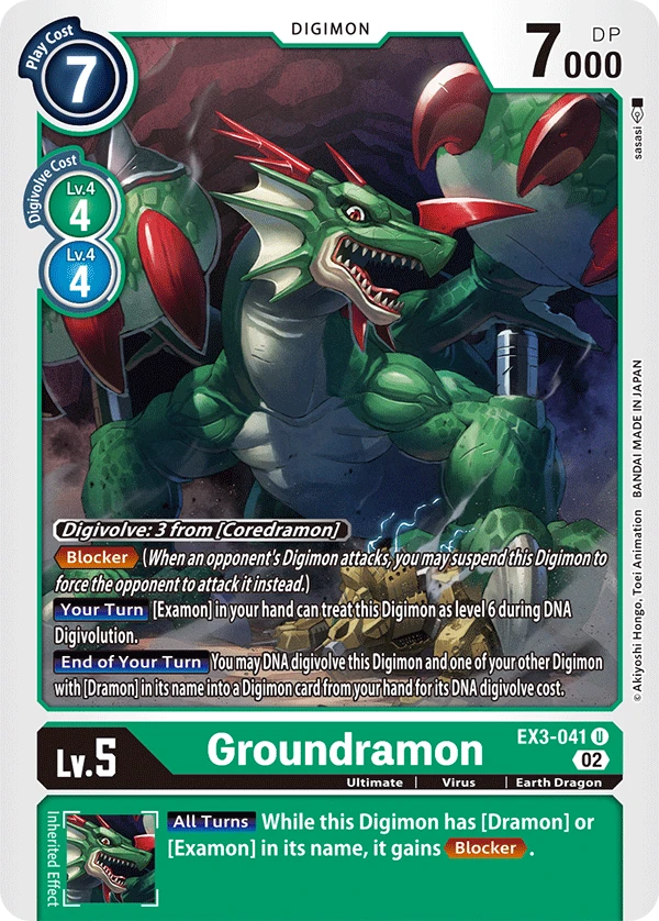 Digimon Card Game Sammelkarte EX3-041 Groundramon