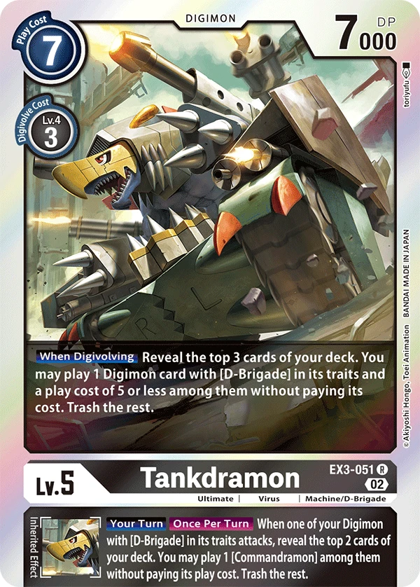 Digimon Card Game Sammelkarte EX3-051 Tankdramon