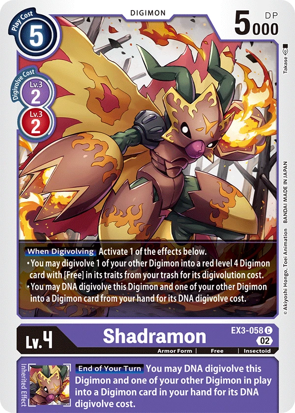 Digimon Card Game Sammelkarte EX3-058 Shadramon