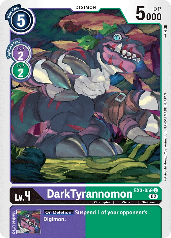 Digimon Card Game Sammelkarte EX3-059 DarkTyrannomon