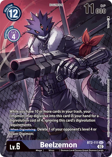 Digimon Card Game Sammelkarte BT2-111 Beelzemon alternatives Artwork 2