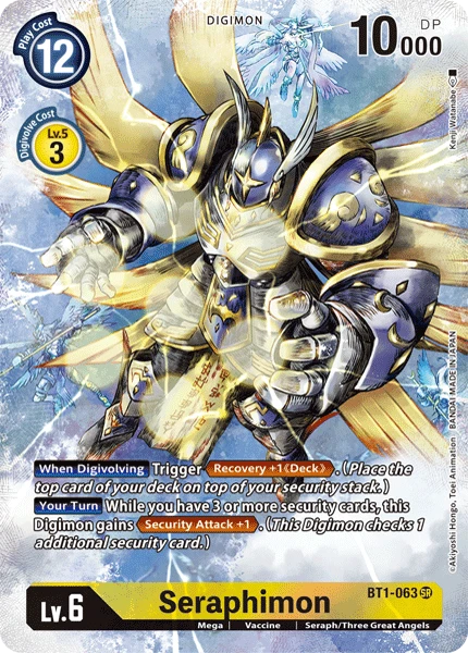 Digimon Card Game Sammelkarte BT1-063 Seraphimon alternatives Artwork 1