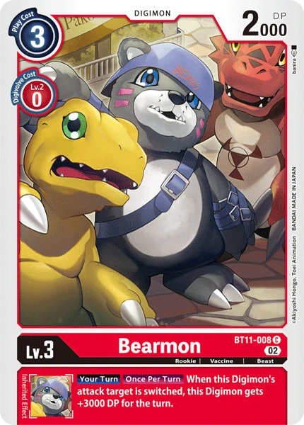 Digimon Card Game Sammelkarte BT11-008 Bearmon